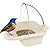 Bird Bath Box Cage Birdbath Toy Parakeet Caged Bathing Tubs Parrot Bath Tub Water Shower Food Feeder Holder Tray Bird Baths for Birdcages Accessory Small Birds Parrots Cockatiel Budgies (Beige)
