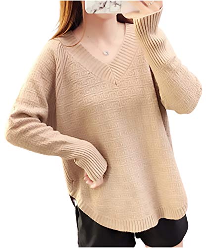 ［エムエルーセ］ ゆったり Vネック ニット プルオーバー アウター セーター シンプル ネック 伸縮性 ストレッチ ゆる ユッタリ オオキイ 大きめ 大きい サイズ キレイメ おしゃれ お洒落 オシャレ かわいい カワイイ カジュアル ナチュラル ビジネス オフィス 春 夏 秋 冬 冬物 春夏 秋冬 秋用 ブラウン 女性 ガールズ 通勤 通学 リゾート 二次会 お呼ばれ 結婚式 冠婚葬祭 インナー 茶色 S A50-BRS