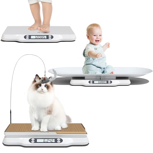 Image of Pet Scale for Cats and Puppy,Baby Weighing Scale,Digital Scale with 2 Tray and Cat Scratcher,Up to 66 Lbs,Multiple Weighing Scale for Small Animals,Cats, Dogs