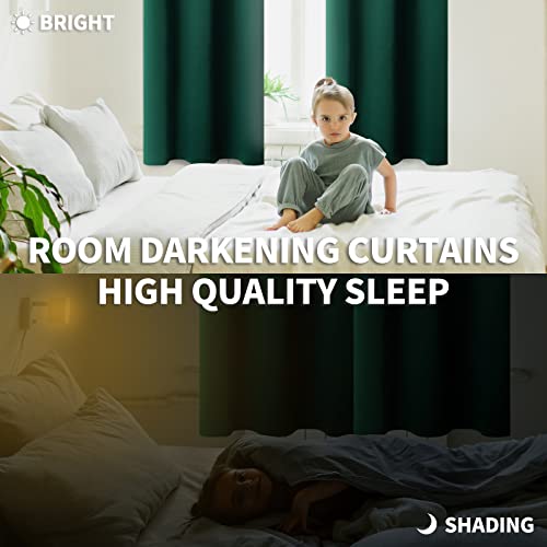 Bgment Blackout Curtains - Grommet Thermal Insulated Room Darkening Bedroom And Living Room Curtains, Set Of 2 Decorative Curtain Panels (52 X 84 Inch, Emerald Green) #TOP2