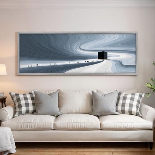 Art mural abstrait impression horizontale de qualite pour decoration epuree noire - 4