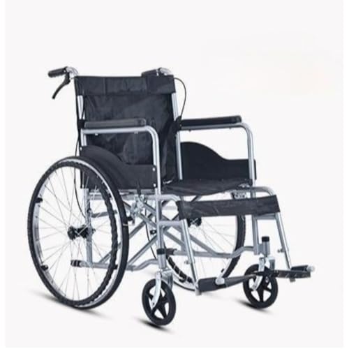 「NexPon」車いす 軽量 簡易 折り畳み 自走用 介助用 車椅子 介助ブレーキ付き ノーパンクタイヤ コンパクト 軽い車椅子 折りたたみ 車イス お年寄り 歩行車 (オックスフォード布製ブラックスポークホイール)