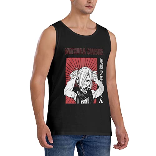 Anime Toilet-Bound Hanako-Kun Tank Top Mens Casual Vest Summer O-Neck Sleeveless T-Shirts Black #TOP6