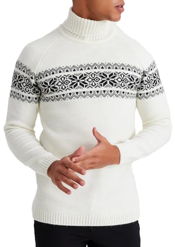 Blue Norwegian Pattern Turtleneck Sweater by Leif Nelson