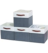 Cestini portaoggetti in tessuto cubo, 11 x 11 cm, set di 4, cestini pieghevoli per ripiani con manici, bidoni per organizzare cubi per casa, giocattoli, armadio, camera da letto (Grenn bianco