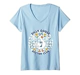 Mujer Silly Goose Doctor Club, Lindo Ganso con Lazo Camiseta Cuello V