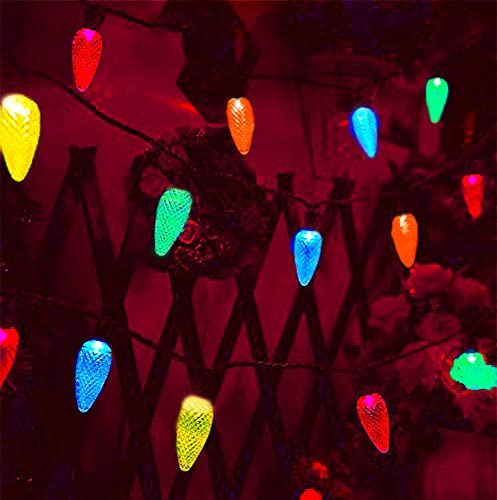 Borita LEDC9-25-MC Outdoor C9 Led Christmas Lights Multicolor Commercial Grade Strawberry Holiday String Lights Colored,25Led Green Wire 18Ft Heavy-Duty Wedding Party Colorful Decorative Lights Mood Lights thumb #5