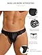 String Tanga Herren Sexy Dessous Kunstleder Unterwäsche Männer Erotisch Wetlook Spitze Höschen Slips Thong Ouvert Transparent Unterhosen T-Back Sissy Reizwäsche Gay Große Größen Schwarz M