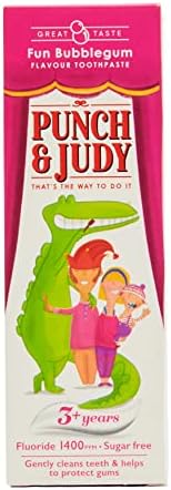 Punch & Judy - Fun Bubblegum Flavour Toothpaste, Fluoride 1,400 ppm, 3+ Years, Sugar Free, 50ml