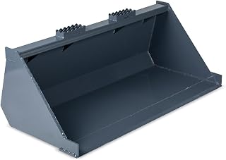 Titan Attachments USA Made Skid Steer Dirt Bucket, 5 FT Low Profile Bucket, Universal Quick Tach with 0.5" Thick Cutting Edge, 15.9 cu ft Capacity for Grading and Leveling
