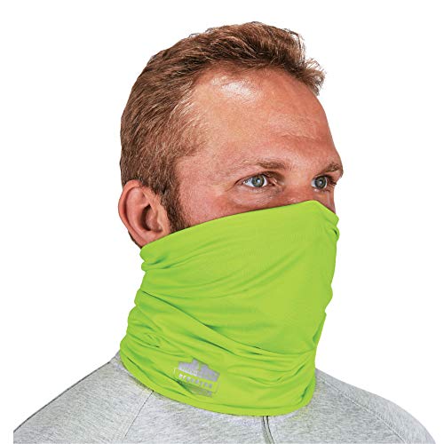 Ergodyne - 42127 Chill-Its 6487 Cooling Neck Gaiter, Multiple Ways to Wear Headband or Face Mask,Lime Hi-Vis Lime