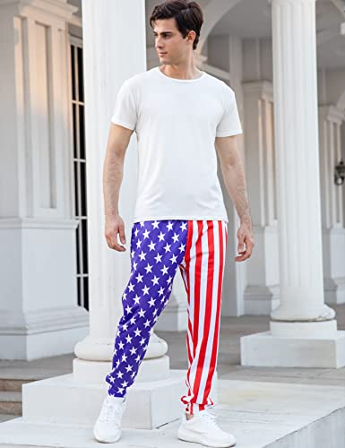 Leapparel Unisex Usa Flag Elastic Waist Tracksuit Sweatpants Sports Gym Jogger Pants L #TOP2