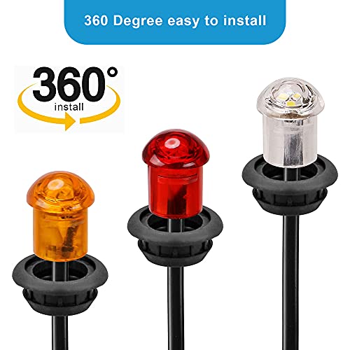 50 Pcs 3/4" Round Led Clearence Light Front Rear Side Marker Indicators Light (Sae Dot Pc2) For Trailer Truck Car Bus Rv Van Caravan Boat (Amber) #TOP2