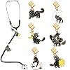 Cats Stethoscope Charm Tag for Nurse - 6 Pcs Cute Black Cat Personalized Stethoscope Charms Accessories, Stethoscopes Charm Gifts for Nurses Week Nurse Doctor, Medical Assistant