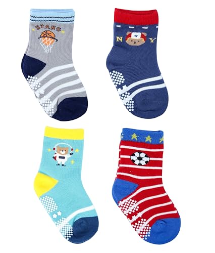 Image of NEOBABY Dotted Anti Slip Grip Socks for 1 Year to 5 Years Kids Boys & Girls (Assorted /Random Designs)