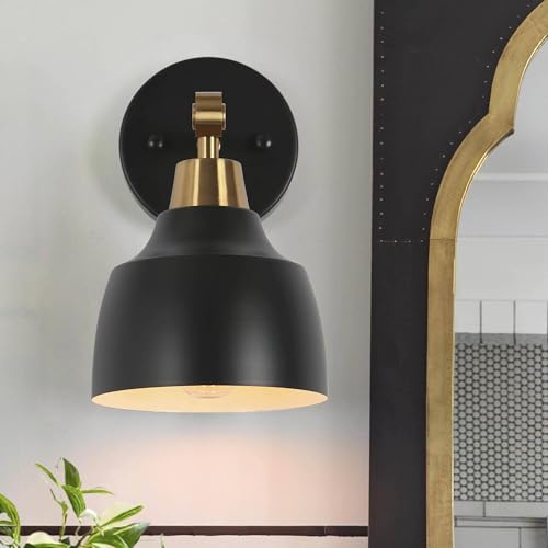 KSANA Sconces Wall Lighting, 1-Light Black and Gold Wall Sconce Light, Modern Metal Bedroom Bathroom Wall Sconces Indoor by KSANA - Used condition - Image 3