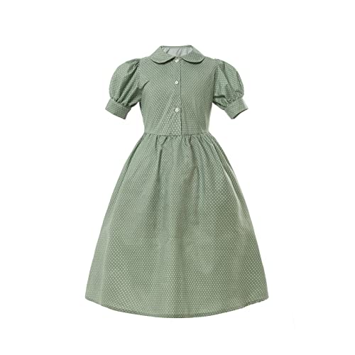 Cr Rolecos Girls Prairie Pioneer Dresses Laura Ingalls Wilder Pilgrim Colonial Costume Dress #TOP1