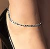 LIFETIME JEWELRY 4mm Diamond Cut Star Flat Link Chain Anklet 24k Real Gold Plated (White Gold, 11) #2