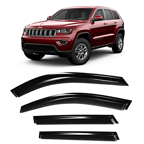 Jsp Out-Channel Side Window Deflector Strip, Rain Guard For Jeep Cherokee Kl 2014-2023, Dark Smoke Acrylic, Adhesive Tape Mount Wind/Sun/Rain Shade, Set Of 4 #TOP12