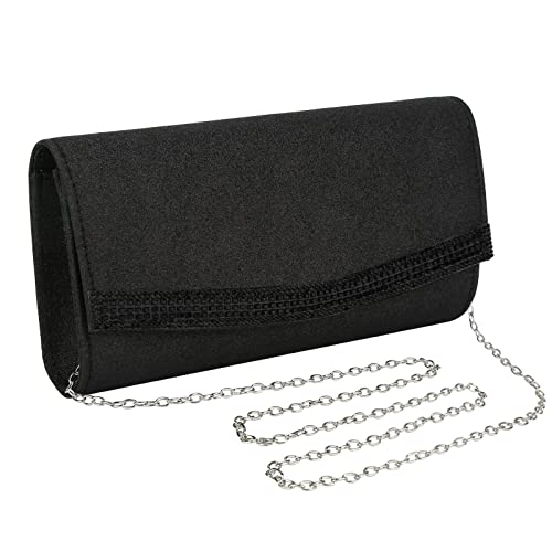 UBORSE Abendtasche Damen Clutch Pailletten Glänzend Handtasche mit Kette Achseltasche Unterarmtasche Portemonnaie Tasche Envelope Tasche für Hochzeit Tanzparty Geburtstag Bankett Cover