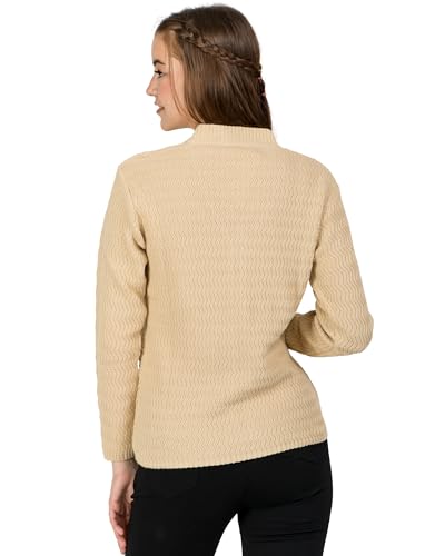 Image of Lady Willington Women Woolen V-Neck Self Design Cardigan Heavy Daffodil Fabric Cardigan Winter Wear Pure Wool Cardigans for Women Sweaters Long Cotty Fully Warm Cardigan Free Sizes