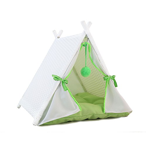 Azure Sky P517 Cat House Tower Rattan Furniture Tent, White