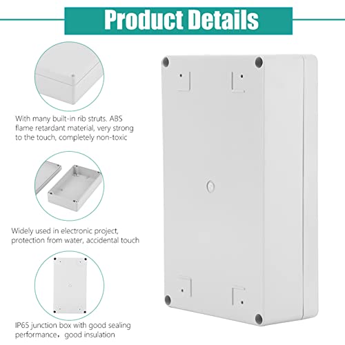Anschlussdose, 15 Größenauswahl Abzweigdose Wasserdichtes IP65 Abzweigkasten ABS Elektrisches Anschlusskästen DIY Kunststoff Fall Verdrahtungs Verteilerkasten Aufputz Schalter Box (20 * 12 * 5,5cm)