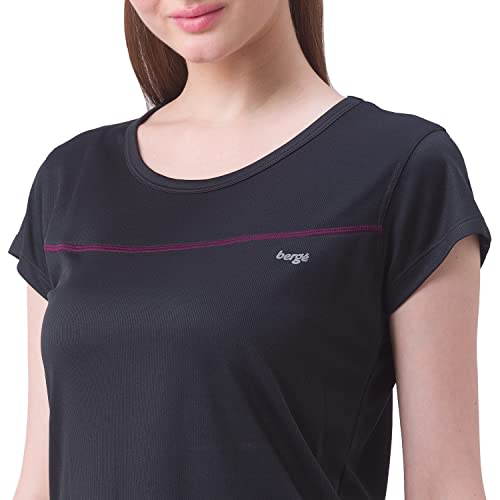 Image of berge' Ladies Polyester Dry Fit Western Shirts & Tshirts for Women, Quick Drying & Breathable Fabric, Gym Wear Tees & Workout Tops