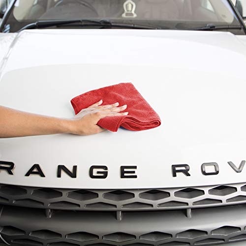 Image of SOFTSPUN Microfiber Cloth - 3 pcs - 40x40 cms - 340 GSM Red - Thick Lint & Streak-Free Multipurpose Cloths - Automotive Microfibre Towels for Car Bike Cleaning Polishing Washing & Detailing