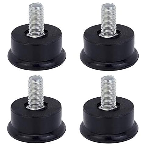Adjustable Levelling Feet - Set of 4 - M6 Thread with 22mm Foot Diameter - Ideal for Furniture, Appliances and Small Equipment Cover