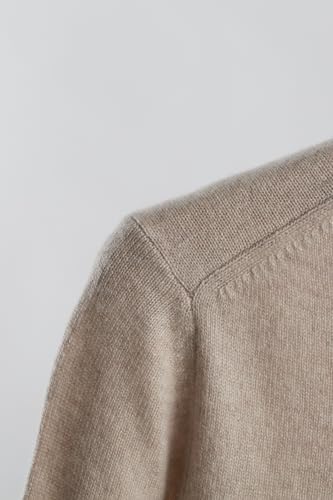 Image of JENNIE LIU Women's 100% Cashmere Button Front Long Sleeve Crewneck Cardigan Sweater