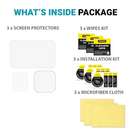 Image of POPIO Military-Grade Gorilla Tempered Glass for Insta360 Ace Pro 2 | Screen & Lens Tempered Glass + PET Secondary Screen Guard | 3-Piece Set