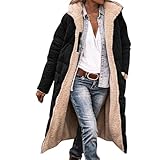 Chaquetas de invierno para mujer, impermeables, de forro polar cálido, forro de piel sintética, a la moda, parka acolchada, chaqueta de manga larga con capucha, chaqueta de plumón para calentar, Negro