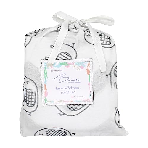 Image of BAMI 2-Piece Ultra Soft 100% Cotton Crib Sheet Set Breathable Fitted Crib Sheet & Pillowcase for Baby, Neutral Baby Crib Bedding, Soft & Safe for Sensitive Skin, Fits Standard Crib Mattress 52 inch x 28 inch