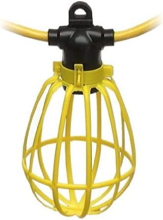 Southwire 7145SW Temporary String Light; 14/2 SJTW; 15-Amp Standard; Plastic Guard; Without Plug & Connector; 100-Foot;yellow