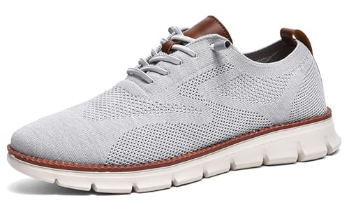 Men’s Business Casual Oxford Sneakers – Lightweight Knit Mesh Shoes with Cushioned EVA Sole | Breathable & Comfortable Everyday Footwear