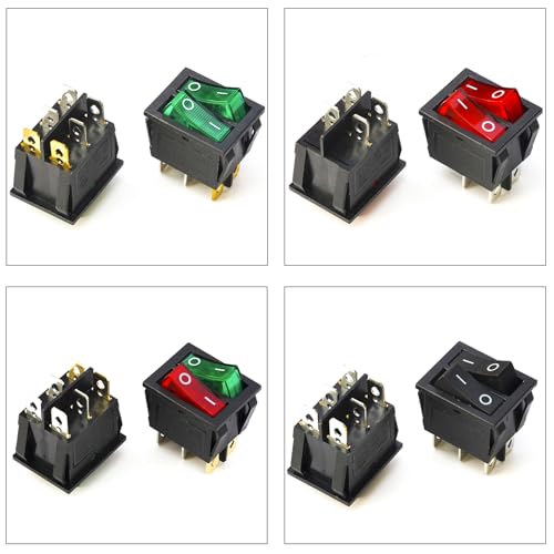Kidisoii Kit sortido de interruptor basculante PCB, interruptor basculante de LED duplo de 3 pinos i