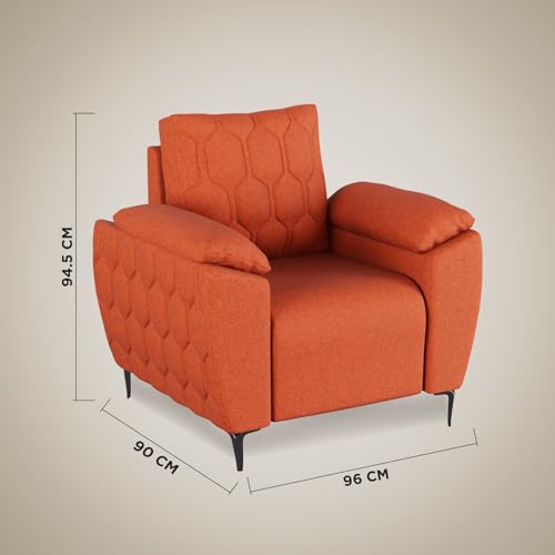 Image of Centuary Sleepables Modena Premium Sofa|Classy Quilted Suede Fabric Upholstery|Fiber-Filled Back Cushion|Wide Plush Fibrefilled Armrests|Ergonomic Lumbar Support |Walnut Brown|3 Years Warranty