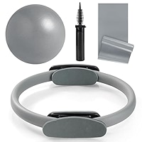 Pilates Accessories Pilates Ring - 12.6 Inch Fitness Circle With Non-Slip Grips For Toning Thighs, Arms & Core (Grey) Core Exercise Equipment - View #5