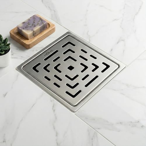 Image of Floor Drainer 5 inchx5 inch Bathroom Floor Drainer | 304 Grade Stainless Steel Bathroom Water Jali | Shower Drain | Bathroom Jali | Bathroom Drainer Without Cockroach Trap (1mm Thickness)