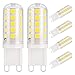 DiCUNO G9 3W LED Bombilla, 430LM, Eequivalente 40W halógeno, Blanco frío 6000K, 220-240V, CRI> 85, No regulable, Ahorro de energía, Base de cerámica, Base estándar G9, 6 piezas