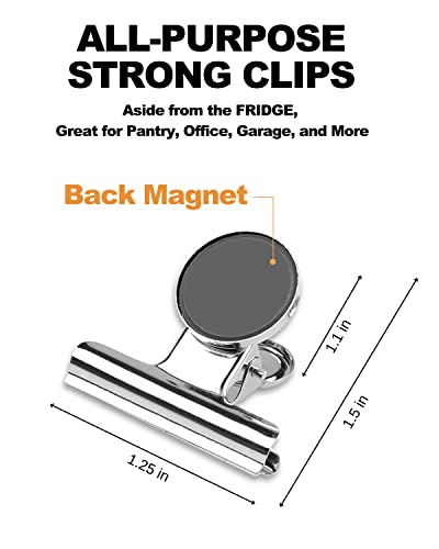 Image of 10 Pack Strong Fridge Magnets Heavy Duty - Scratch Proof School Home Office Supplies - Magnetic Clips for Refrigerator, Adults, Classroom, Whiteboard