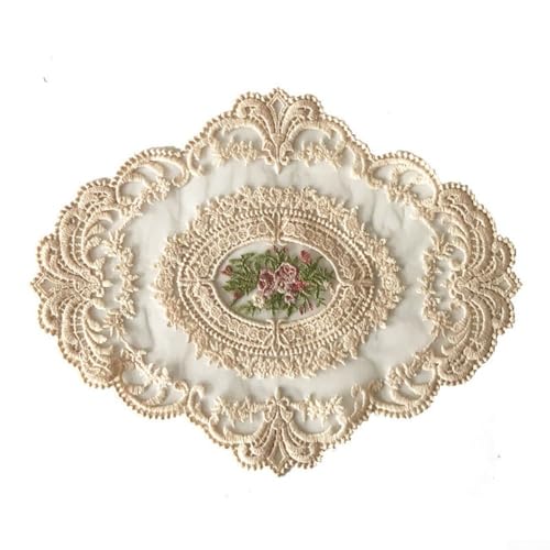 Honseadek Mantel de encaje de algodón para mesa de comedor, vintage, de ganchillo, floral, lavable, a prueba de polvo, decoración para cocina, fiesta rústica, boda, vacaciones (A)