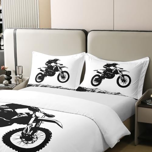 Parure de lit motocross en coton pour décorer la chambre d'enfant