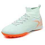 Lynvola Men's Turf Soccer Cleats for Artificial Grass Indoor & Outdoor Football Shoes Lightweight with Superior Traction TF Boots for Training & Matches Green US 5.5