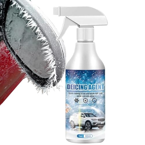Detergente per ghiaccio per finestre: scioglimento rapido della neve, 60 ml, accessorio per auto per sciogliere istantaneamente il ghiaccio su vetro, tubo di scarico e specchi, 5,51 x 1,38 x 3,43