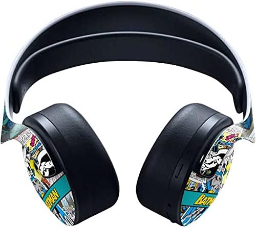 Skinit Decal Gaming Skin Compatible with Pulse 3D Wireless Headset for PS5 - Officially Licensed DC Comics Batman Vintage Pose Collage Art Design
