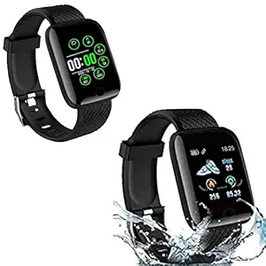 Exxelo (Buy 1 Get 1 Free with 12 Year Warranty Bluetooth D116 SmartWatch with Heart Rate Monitor, Bluetooth D116 SmartWatch with Heart Rate Monitor with 2 Year Warranty for Unisex