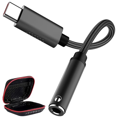 Type c to Headphones Jack Adapter for Samsung Galaxy A16 A17 Z Flip7 A26 A56 A36 S25 S24 Ultra,USB C to 3.5mm Jack Earphone Adaptor Aux Audio Adapter Connector for iPhone 17 Air 16e 16 15 Pro Max Plus