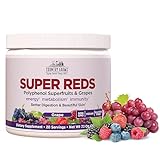 Country Farms Super Reds, Energizing Polyphenol Superfood, 40 Super Fruits and Berries, Powerful Antioxidants and Polyphenols, Supports Energy and Immunity, 20 Servings, Grape Flavor